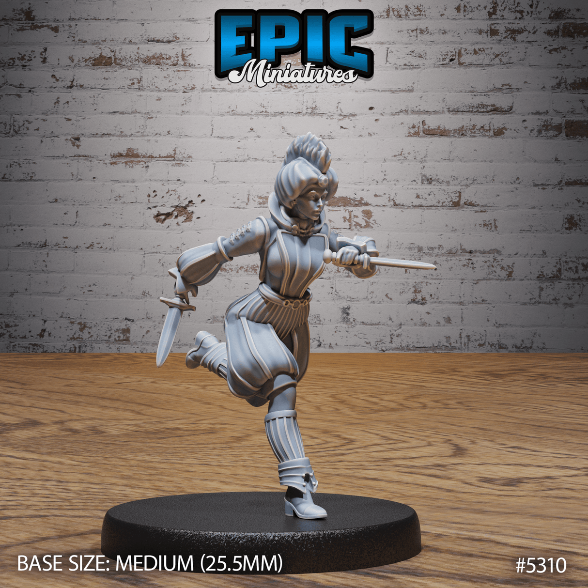 Bard Adventurer Female Miniature | B - Tabletop RPG & D&D miniature. Perfect for wargaming & collectors