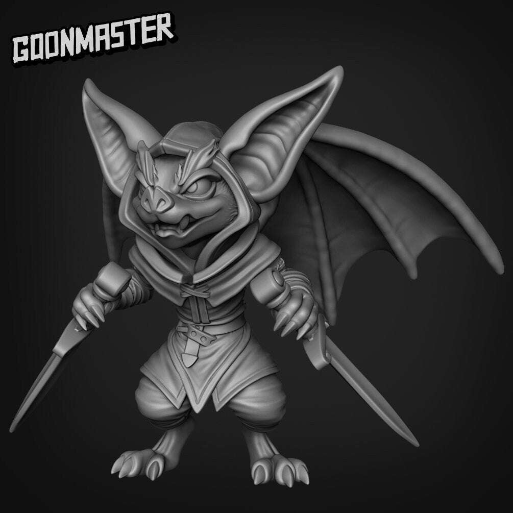 Bat Folk Miniature | D - Tabletop RPG & D&D miniature. Perfect for wargaming & collectors