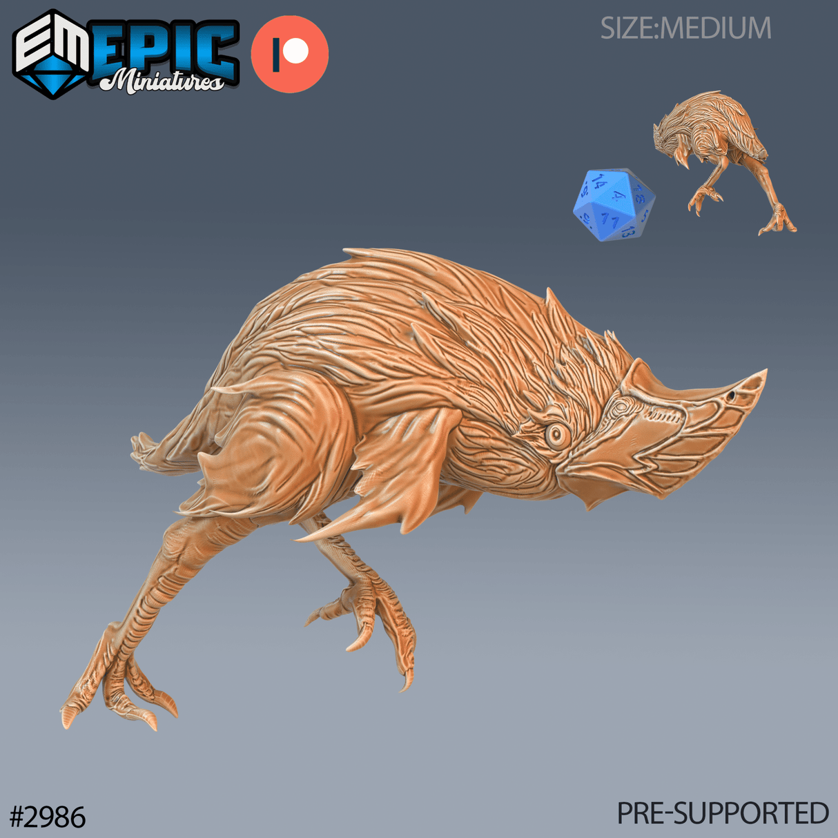Beak Runner Miniature | B - Tabletop RPG & D&D miniature. Perfect for wargaming & collectors