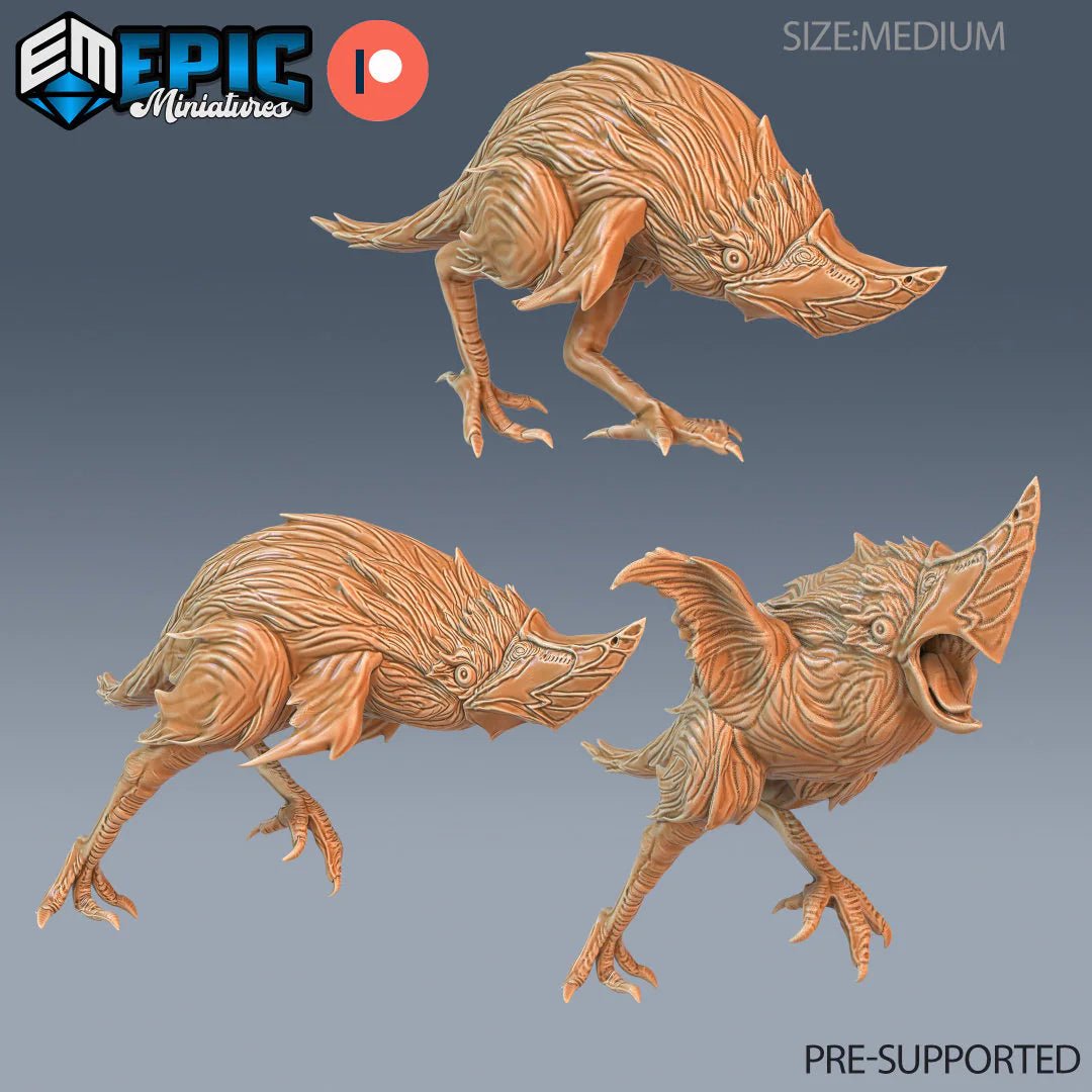 Beak Runner Miniature | Set of 3 - Tabletop RPG & D&D miniature. Perfect for wargaming & collectors