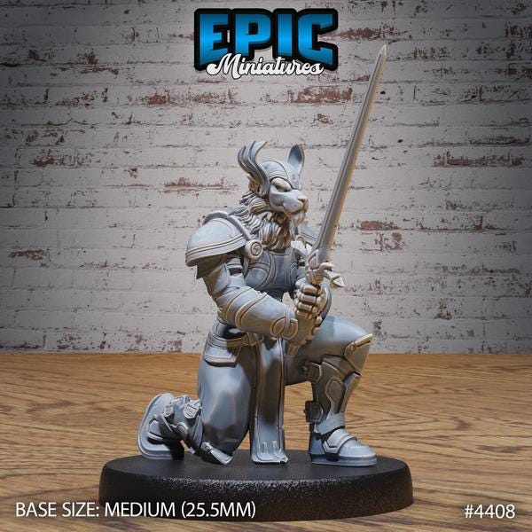 Beast Folk Paladin Miniature | 4408 - Tabletop RPG & D&D miniature. Perfect for wargaming & collectors