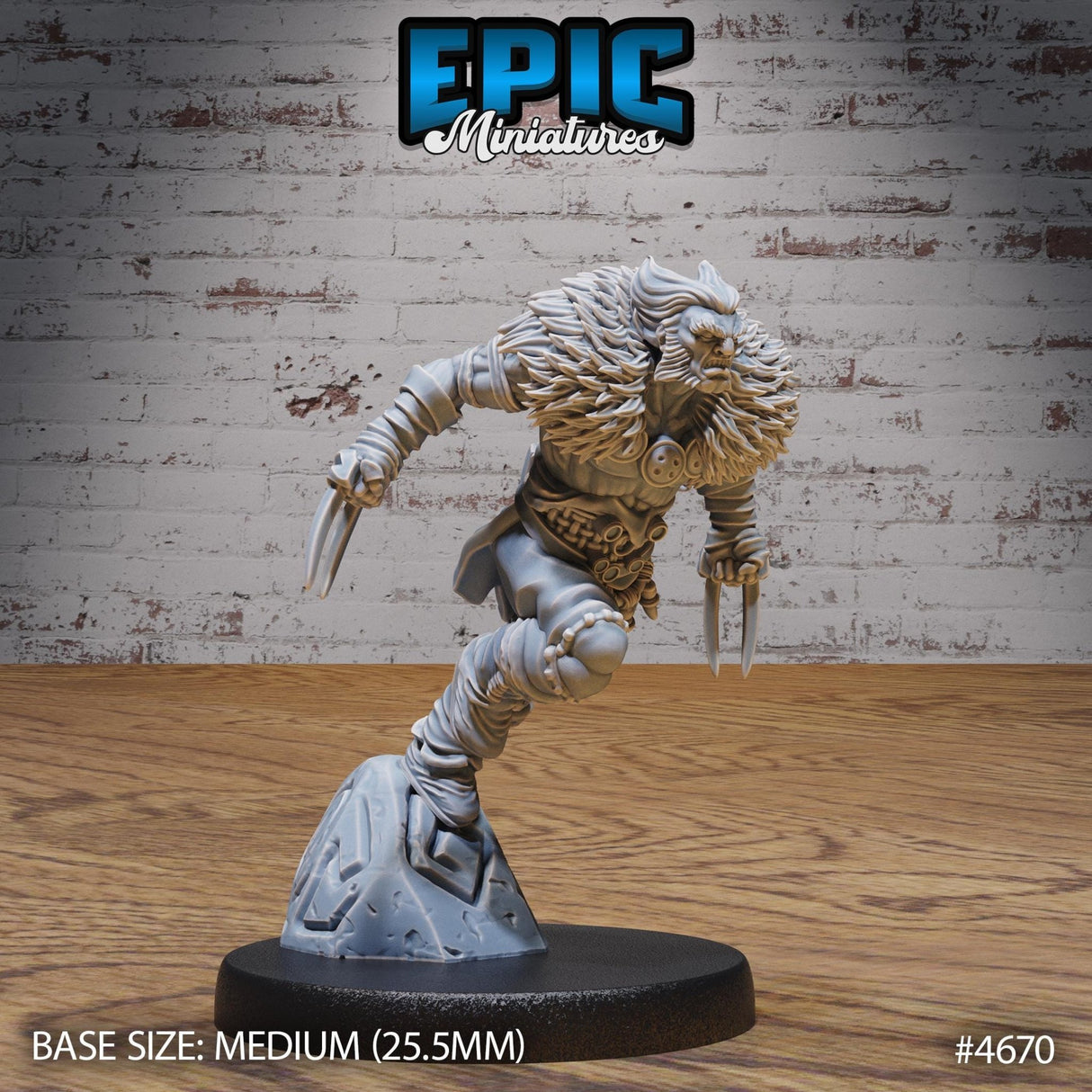 Beast Master, Human Barbarian Miniature | 4670 - Tabletop RPG & D&D miniature. Perfect for wargaming & collectors