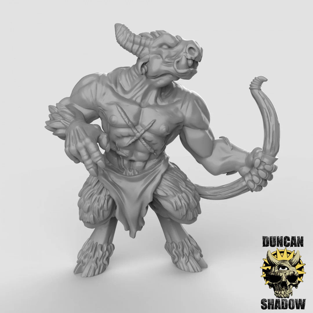 Beastmen Archers Miniature | A - Tabletop RPG & D&D miniature. Perfect for wargaming & collectors
