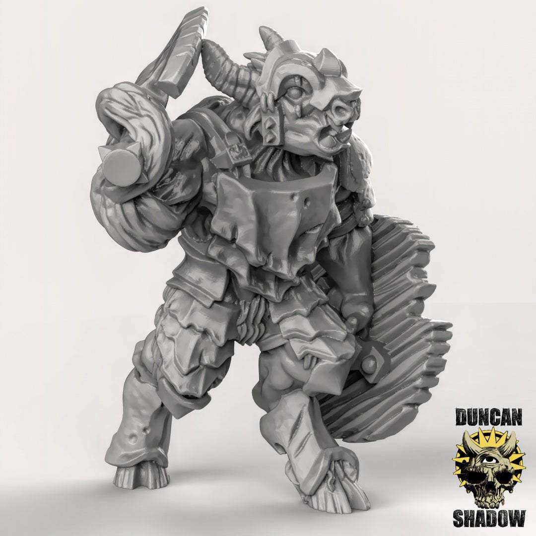 Beastmen Miniature | A - Tabletop RPG & D&D miniature. Perfect for wargaming & collectors