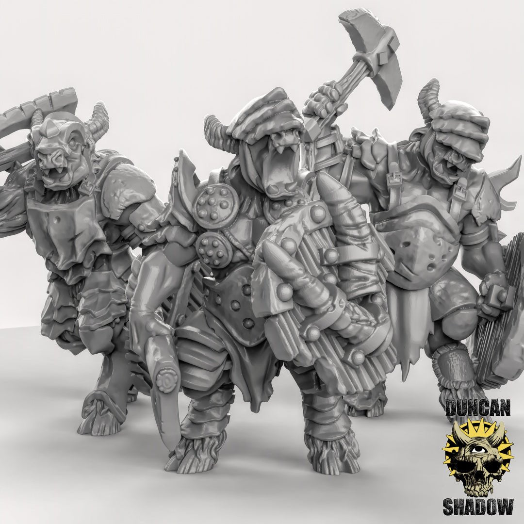 Beastmen Miniature | Set of 3 - Tabletop RPG & D&D miniature. Perfect for wargaming & collectors