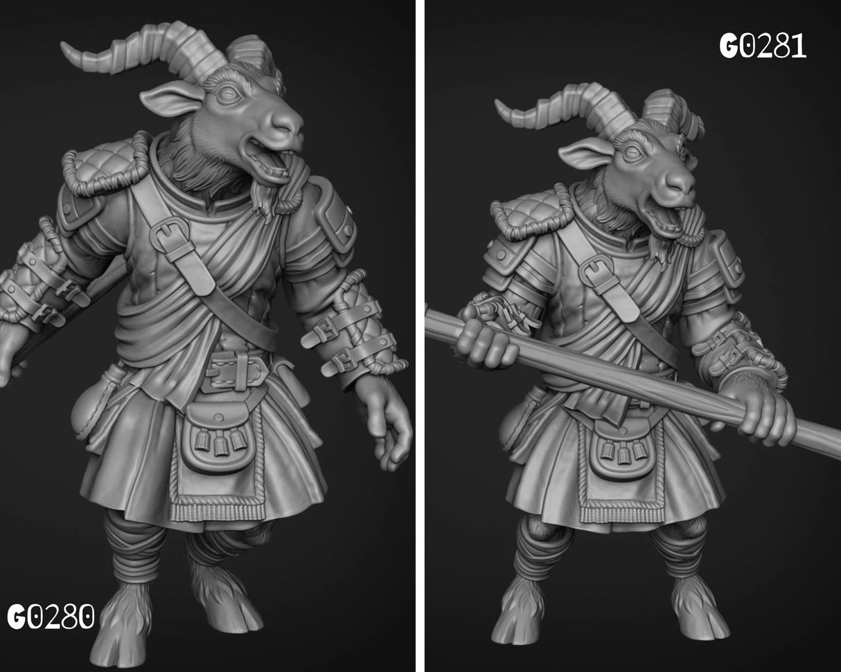 Beastmen Twohanded Axe Miniature | Set of 2 - Tabletop RPG & D&D miniature. Perfect for wargaming & collectors