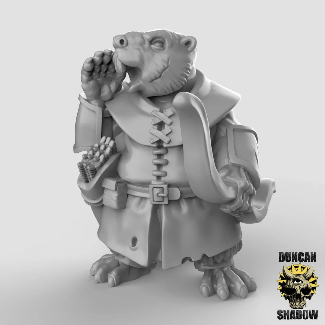 Beaver Archers Miniature | B - Tabletop RPG & D&D miniature. Perfect for wargaming & collectors