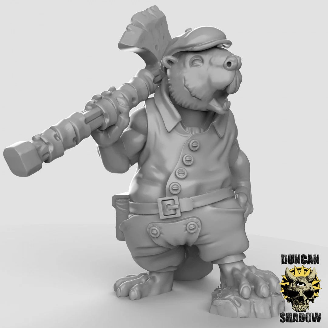 Beaver Group Miniature | C - Tabletop RPG & D&D miniature. Perfect for wargaming & collectors