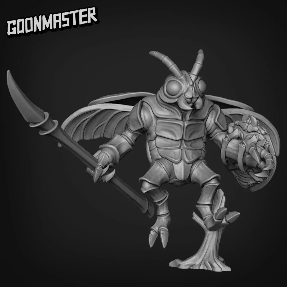 Beetle Folk spearmen Bug Miniature | Set of 5 - Tabletop RPG & D&D miniature. Perfect for wargaming & collectors