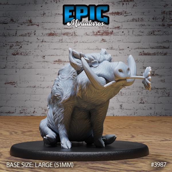 Beer Merchant Riding Boar NPC Miniature | 3987 - Tabletop RPG & D&D miniature. Perfect for wargaming & collectors
