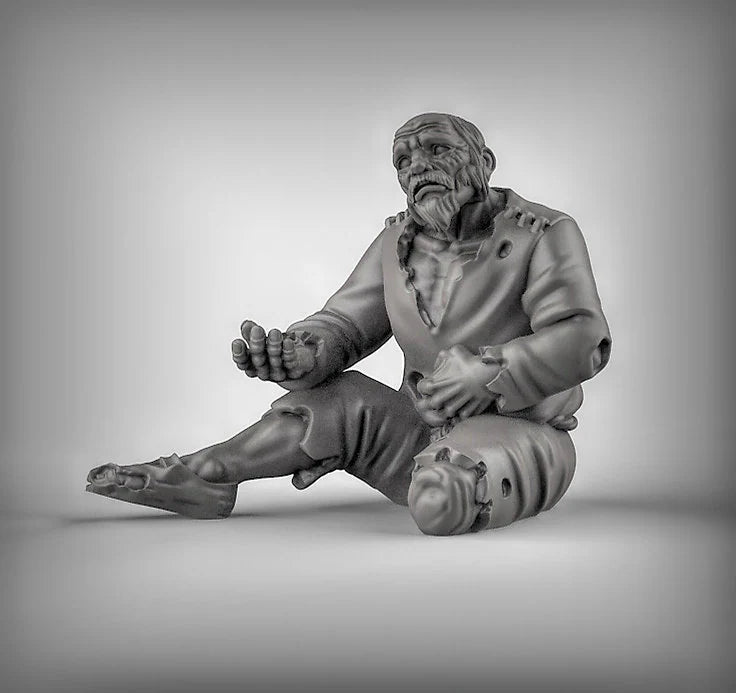 Beggar Miniature | A - Tabletop RPG & D&D miniature. Perfect for wargaming & collectors