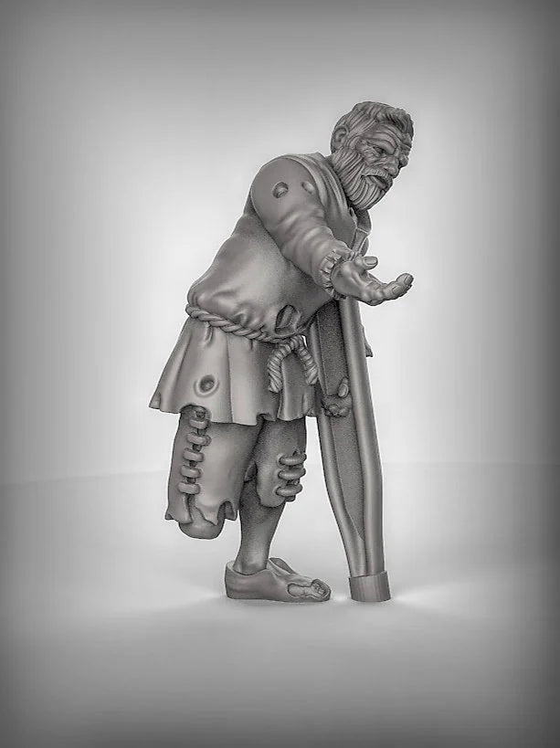 Beggar Miniature | B - Tabletop RPG & D&D miniature. Perfect for wargaming & collectors