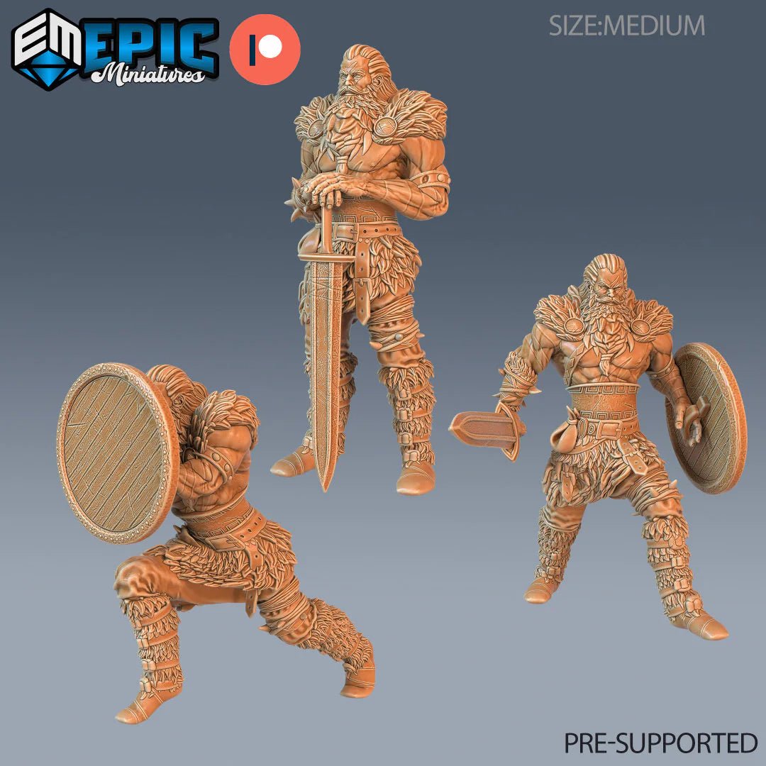Berserker raider Viking Miniature | Set of 3 - Tabletop RPG & D&D miniature. Perfect for wargaming & collectors