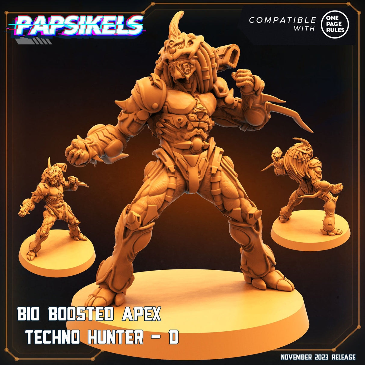 Bio Boosted Techno Apex Hunter Miniature | Apex Hunter D - Tabletop RPG & D&D miniature. Perfect for wargaming & collectors