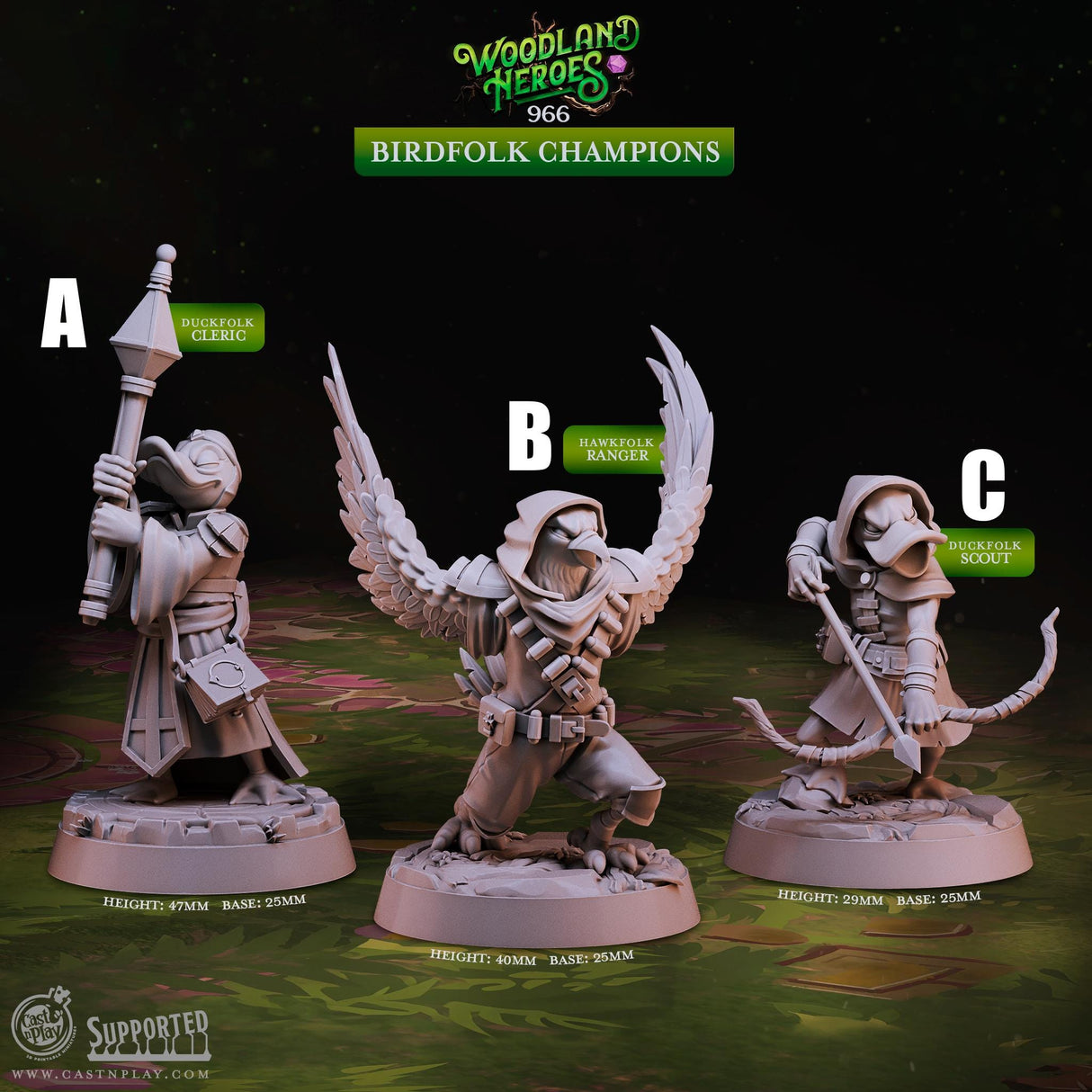 BirdFolk Miniature | A - Tabletop RPG & D&D miniature. Perfect for wargaming & collectors