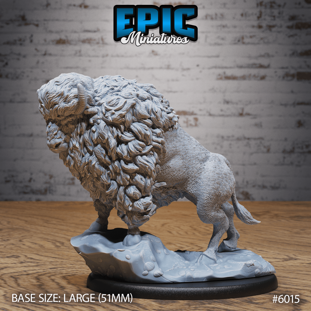 Bison Miniature | 6015 - Tabletop RPG & D&D miniature. Perfect for wargaming & collectors