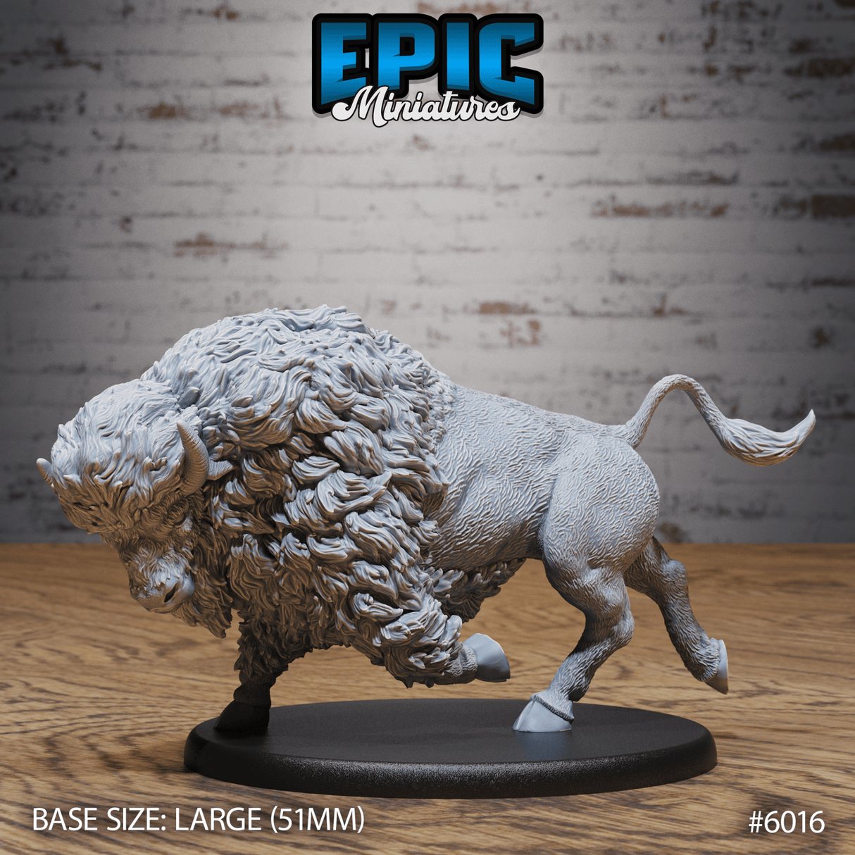 Bison Miniature | 6016 - Tabletop RPG & D&D miniature. Perfect for wargaming & collectors