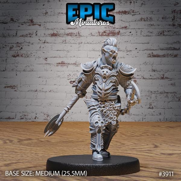 Black Guard Orc Miniature | 3911 - Tabletop RPG & D&D miniature. Perfect for wargaming & collectors