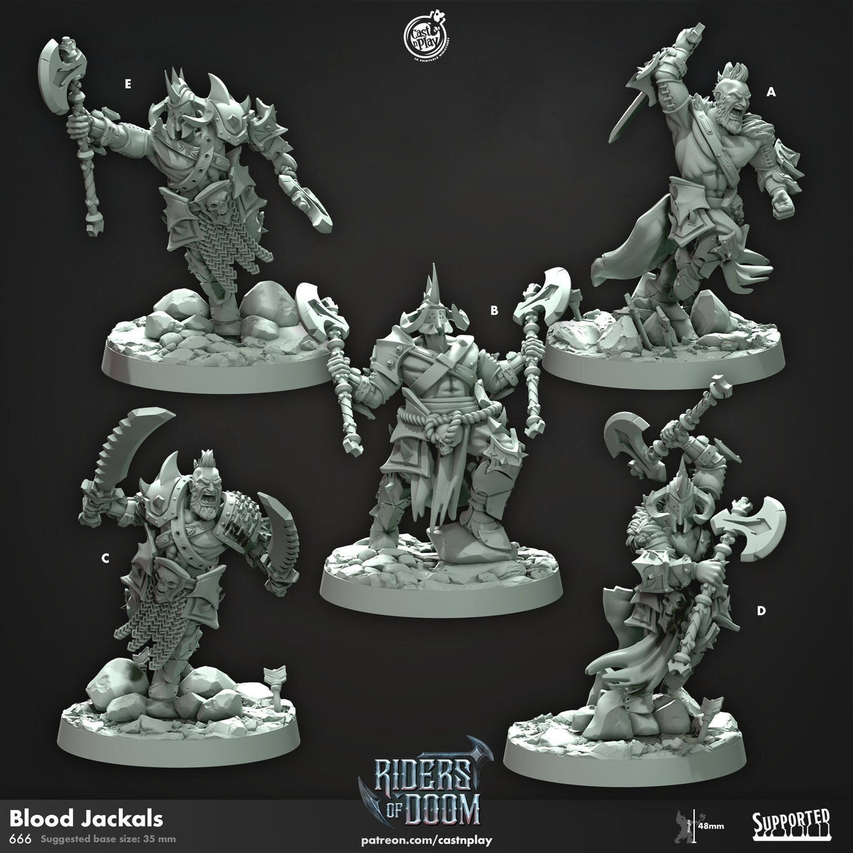 Blood Jackals Miniature | A - Tabletop RPG & D&D miniature. Perfect for wargaming & collectors