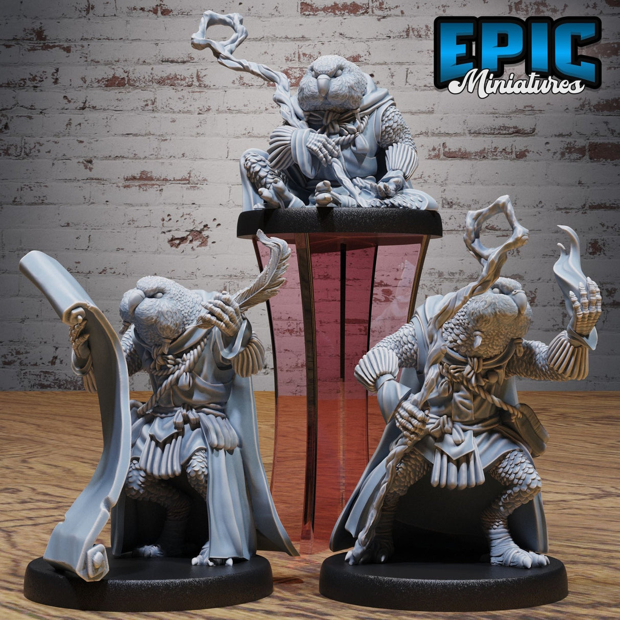 Budgie folk Miniature | Set of 3 - Tabletop RPG & D&D miniature. Perfect for wargaming & collectors