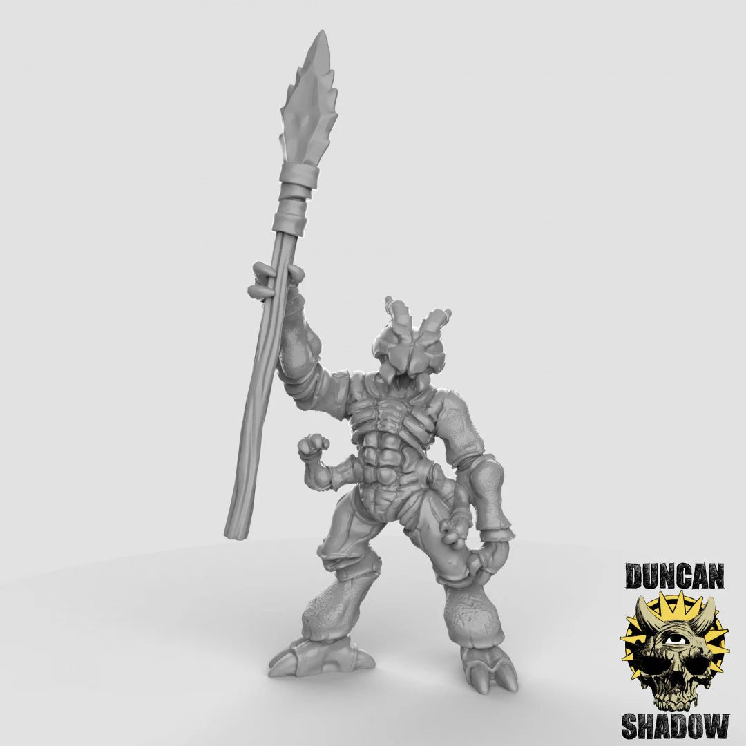 Antfolk with spears Bug Folk Miniature | B - Tabletop RPG & D&D miniature. Perfect for wargaming & collectors