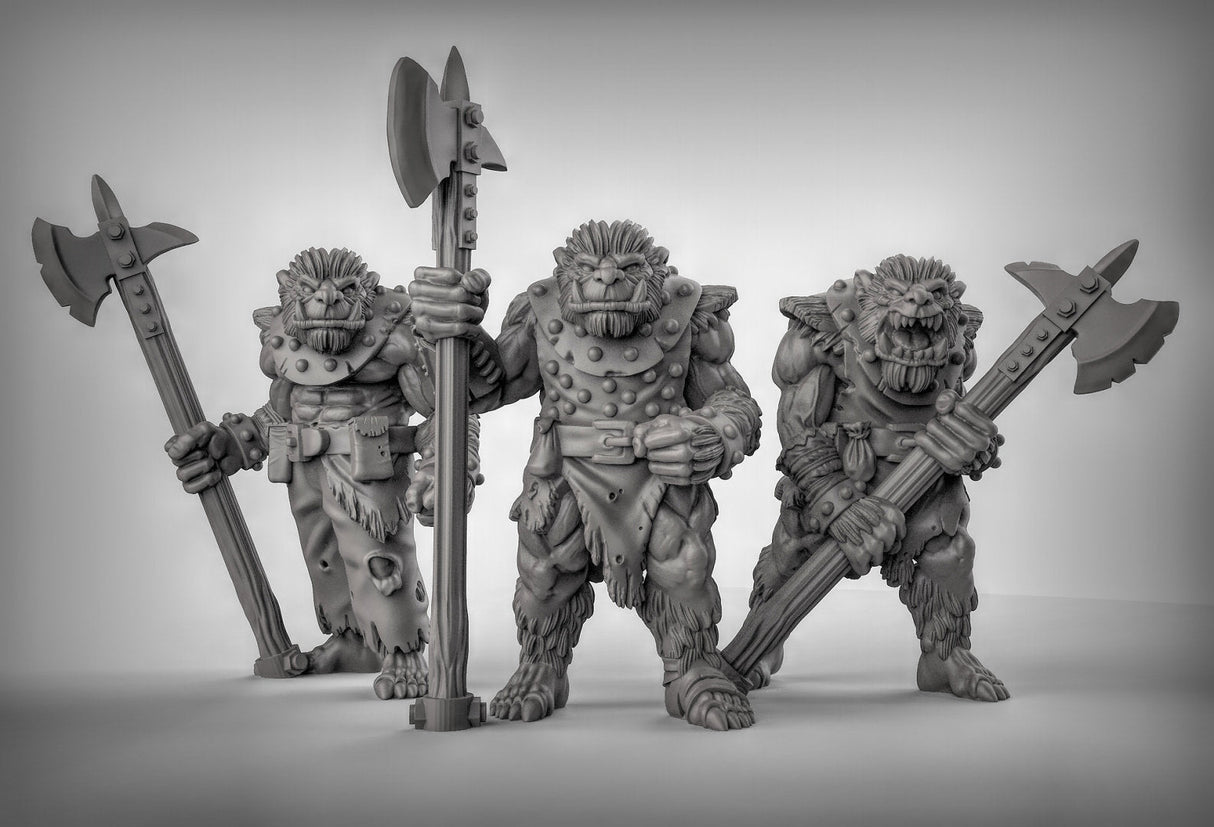 BugBear Spearmen Miniature | Set of 3 - Tabletop RPG & D&D miniature. Perfect for wargaming & collectors