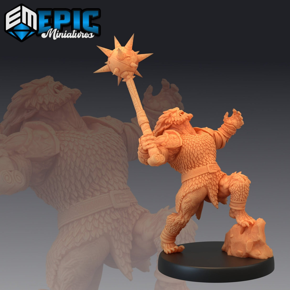 BugBear warrior Miniature | 2219 /roaring - Tabletop RPG & D&D miniature. Perfect for wargaming & collectors
