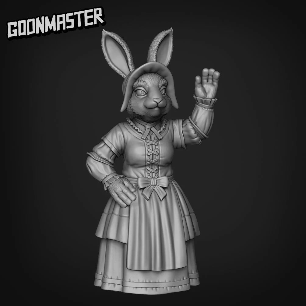 Bunny Barmaid Miniature | C - Tabletop RPG & D&D miniature. Perfect for wargaming & collectors