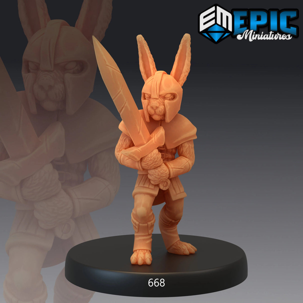 Bunny Platoon Miniature | B - Tabletop RPG & D&D miniature. Perfect for wargaming & collectors