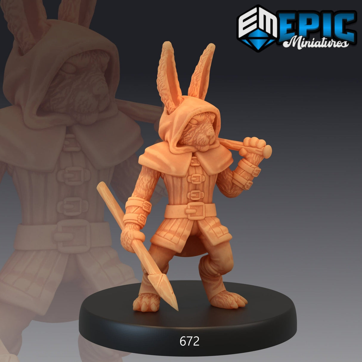 Bunny Platoon Miniature | F - Tabletop RPG & D&D miniature. Perfect for wargaming & collectors
