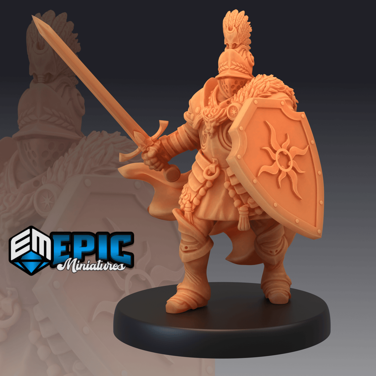 Castle Knight Miniature | B - Tabletop RPG & D&D miniature. Perfect for wargaming & collectors