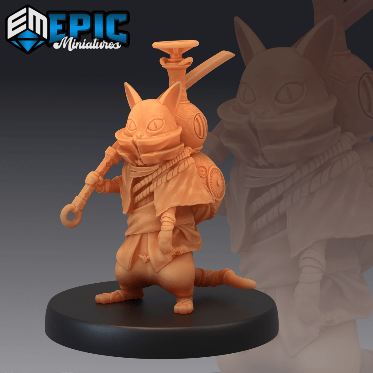 Cat Neko Miniature | A - Tabletop RPG & D&D miniature. Perfect for wargaming & collectors