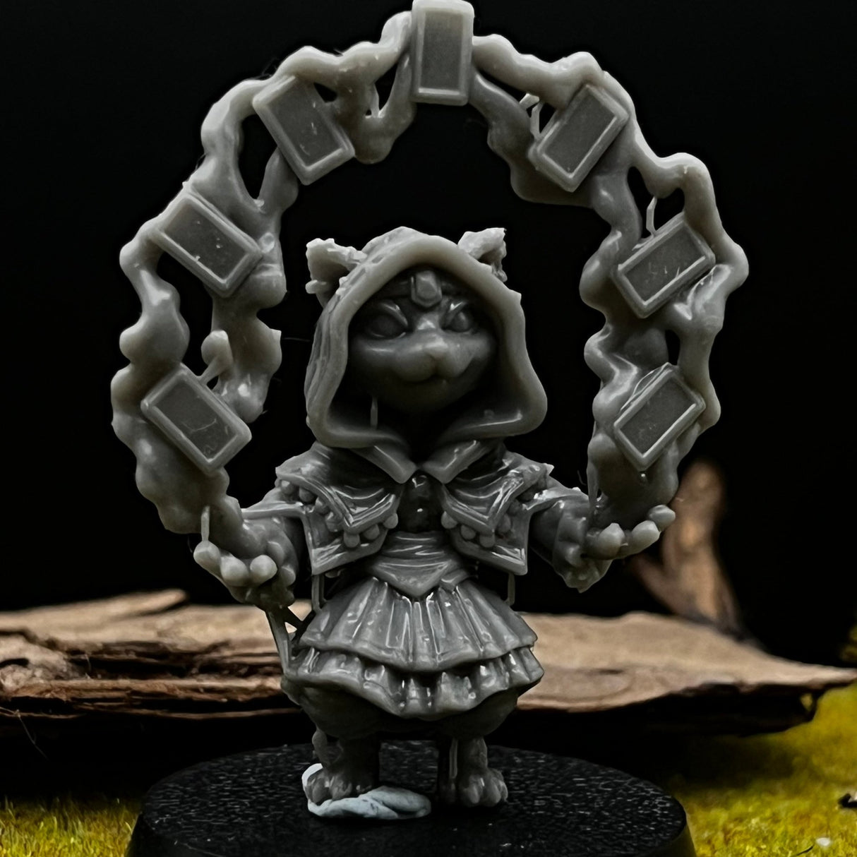 CatFolk Mage Miniature | Set of 3 - Tabletop RPG & D&D miniature. Perfect for wargaming & collectors