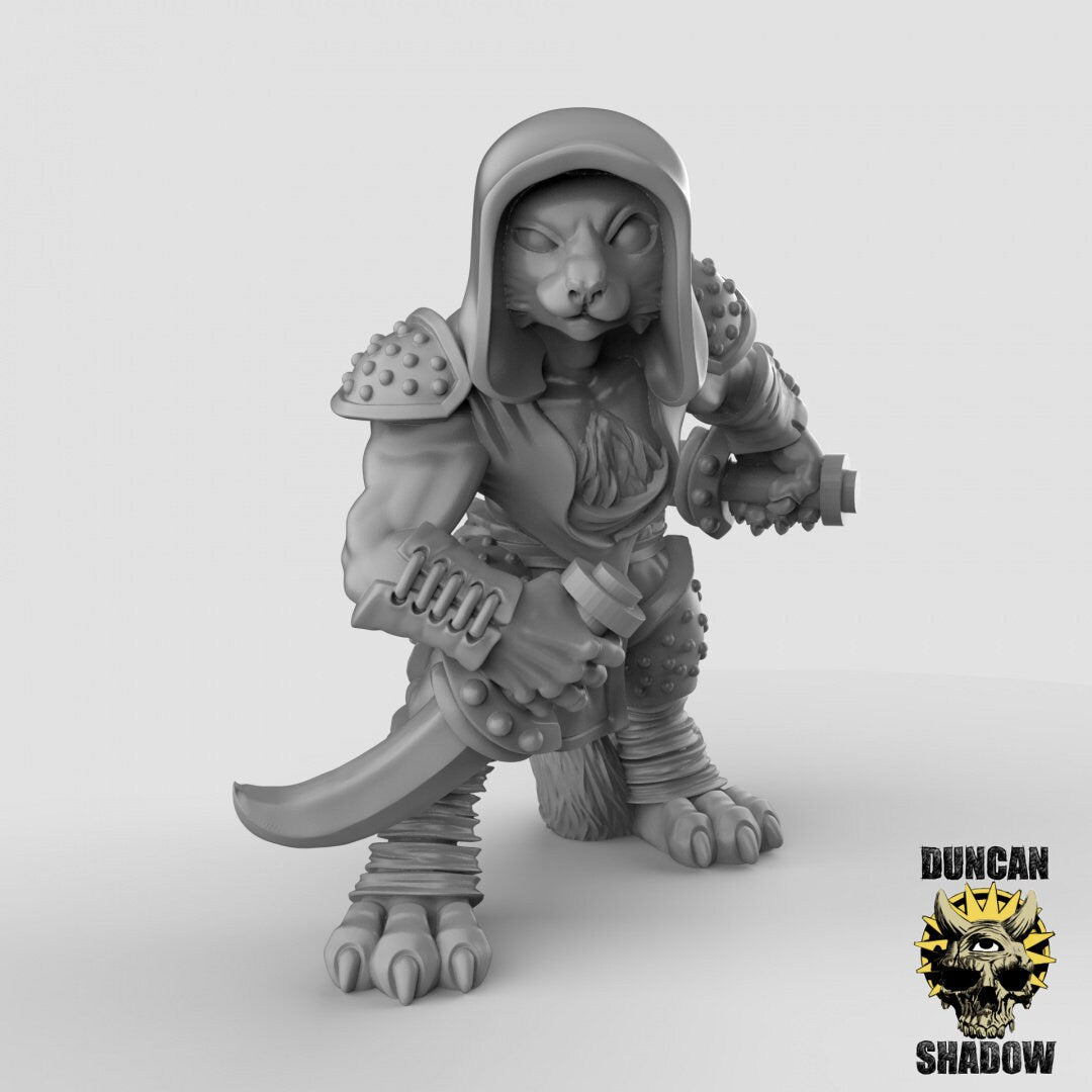 CatFolk Rogue Miniature | A - Tabletop RPG & D&D miniature. Perfect for wargaming & collectors