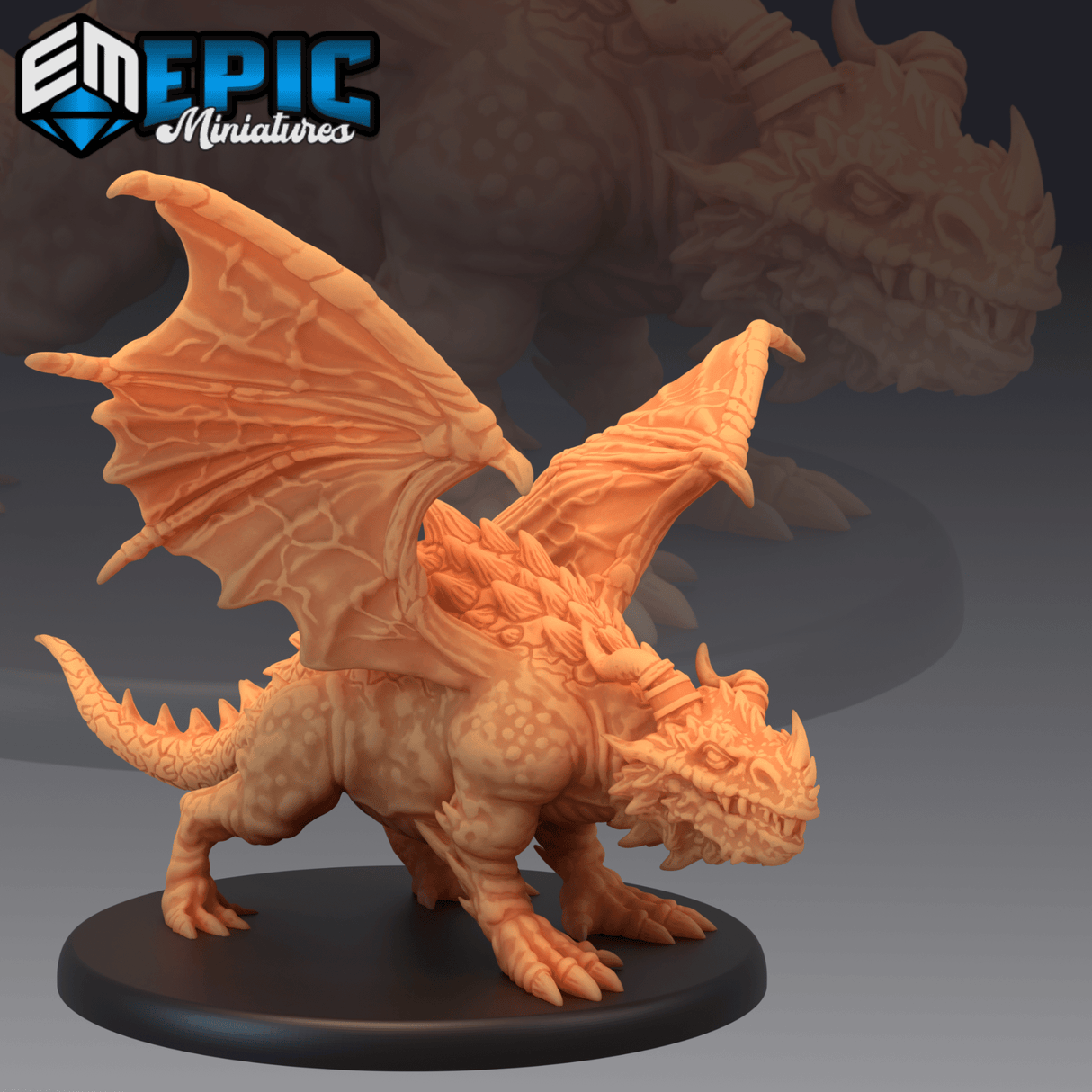 Cave Dragon Miniature | A - Tabletop RPG & D&D miniature. Perfect for wargaming & collectors