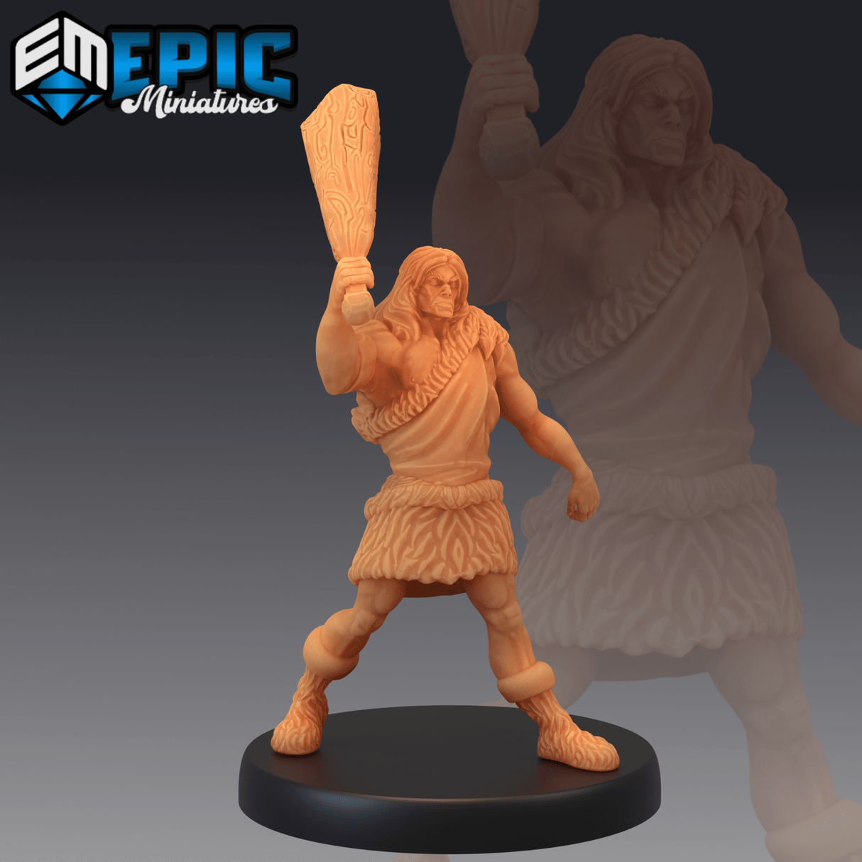Caveman Human Miniature | C - Tabletop RPG & D&D miniature. Perfect for wargaming & collectors