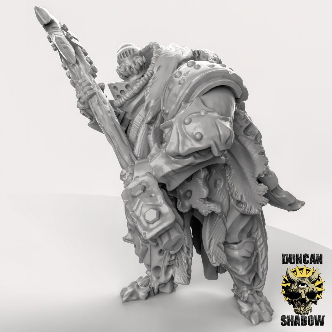 Chaos Brutes with helberds Miniature | C - Tabletop RPG & D&D miniature. Perfect for wargaming & collectors