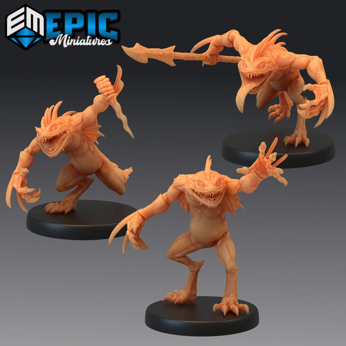 Chaos Toad red slaad Miniature | Set of 3 - Tabletop RPG & D&D miniature. Perfect for wargaming & collectors