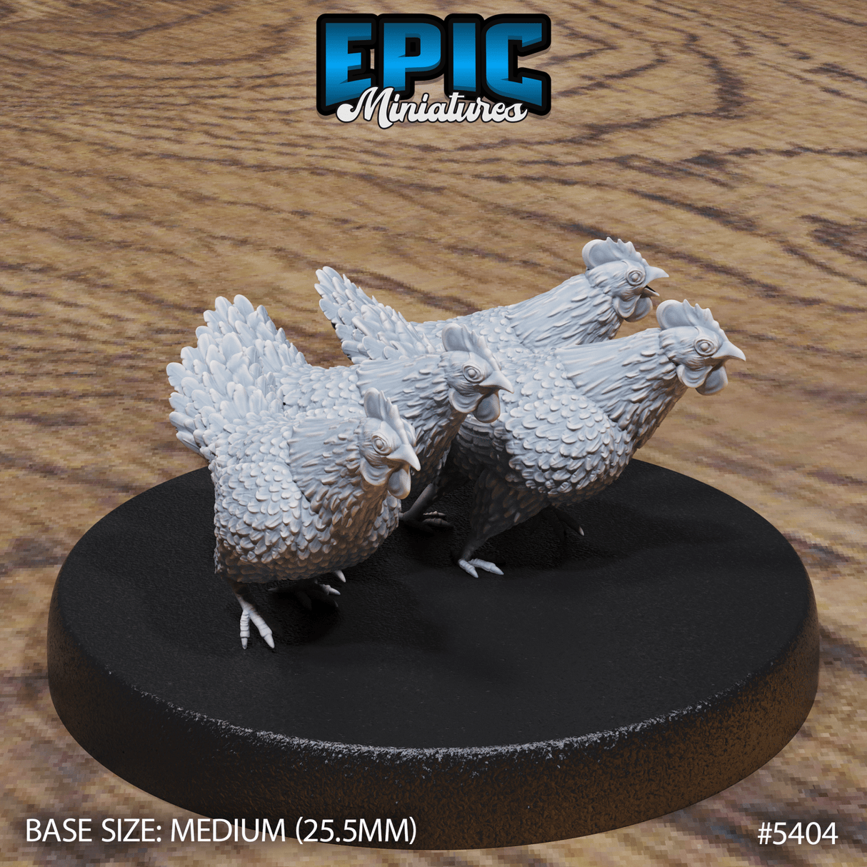 Chicken Swarm Miniature | A - Tabletop RPG & D&D miniature. Perfect for wargaming & collectors