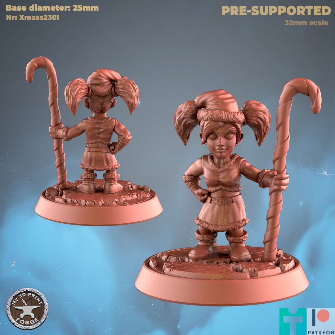 Christmas Gnome Miniature | A - Tabletop RPG & D&D miniature. Perfect for wargaming & collectors