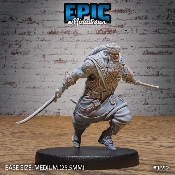 Coast Bandit Miniature | 3652 - Tabletop RPG & D&D miniature. Perfect for wargaming & collectors