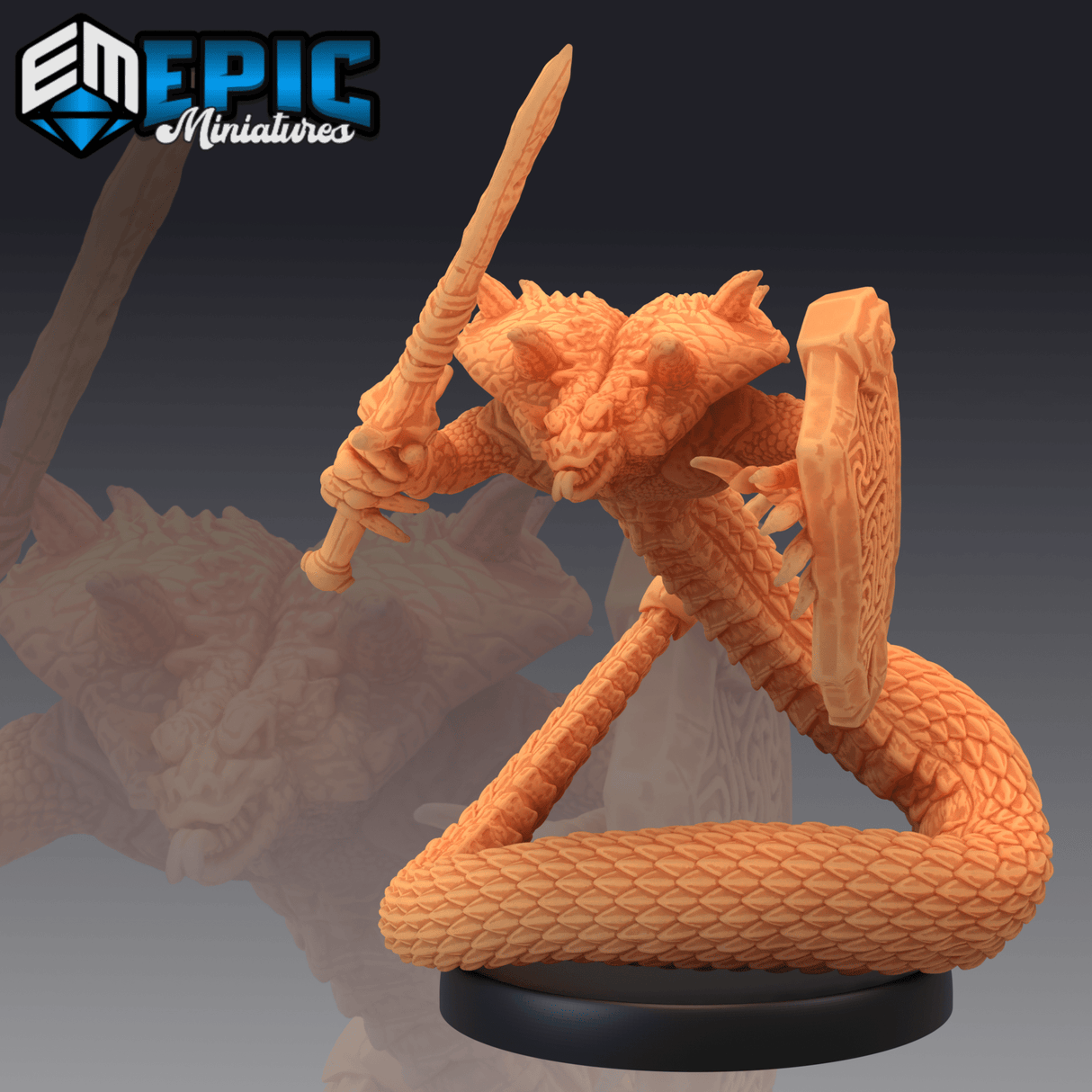 Cobra Folk Miniature | C - Tabletop RPG & D&D miniature. Perfect for wargaming & collectors