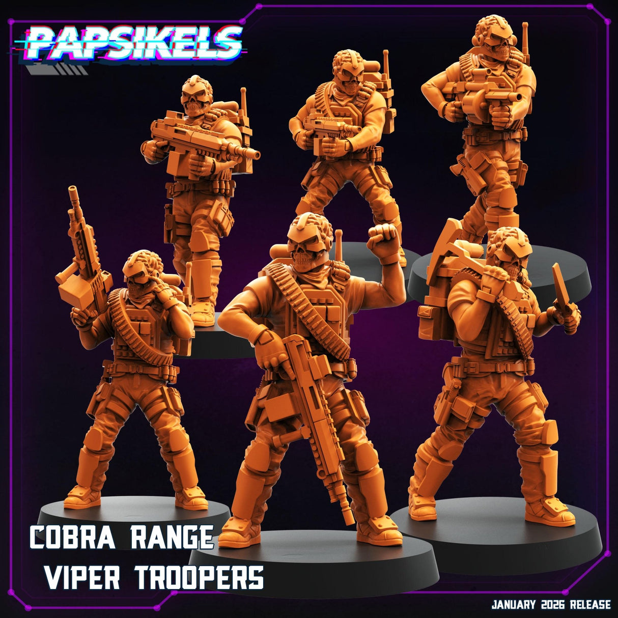 Colonial Cobra Marines | A - F - Tabletop RPG & D&D miniature. Perfect for wargaming & collectors