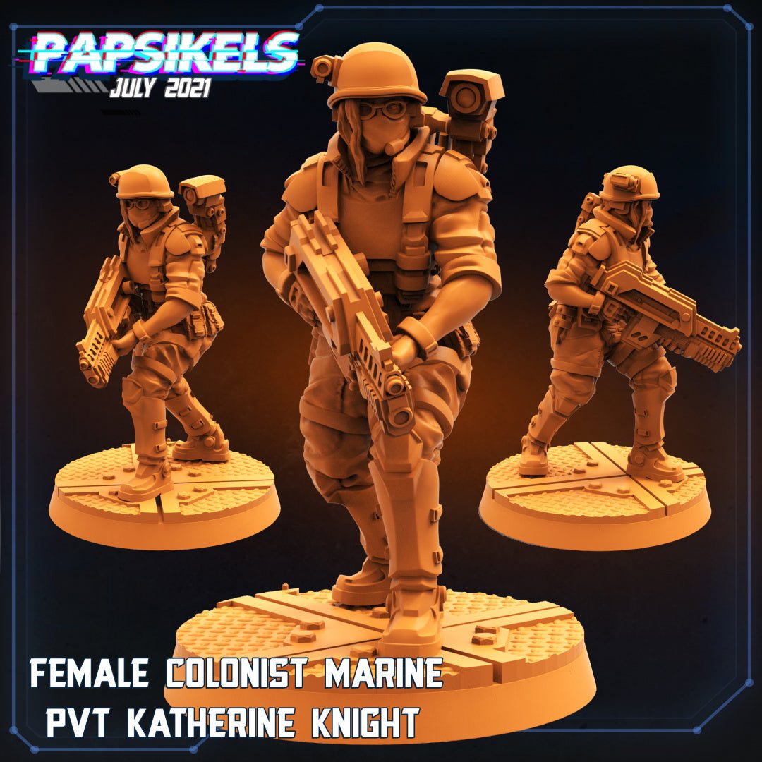 Colonial Marine Fireteam Miniature | B - Tabletop RPG & D&D miniature. Perfect for wargaming & collectors