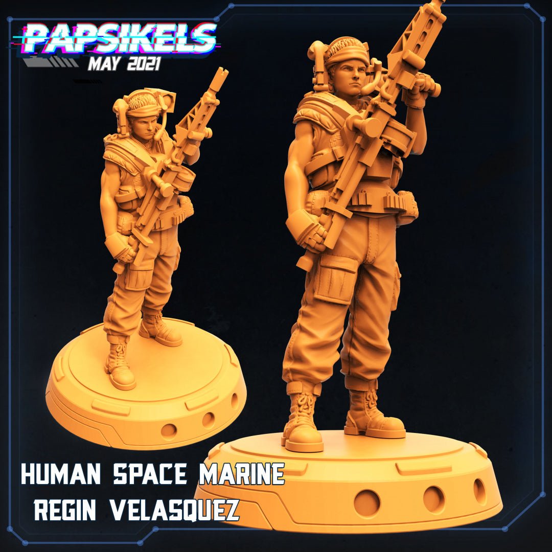 Colonial Marine Fireteam Miniature | Set of 5 - Tabletop RPG & D&D miniature. Perfect for wargaming & collectors
