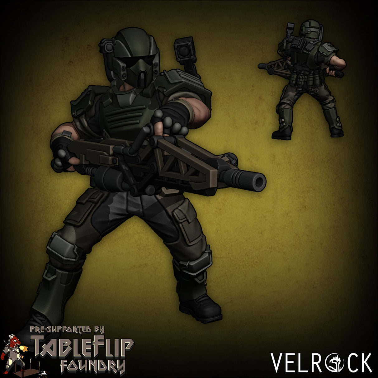 Colonial Marines Miniature | J - Tabletop RPG & D&D miniature. Perfect for wargaming & collectors