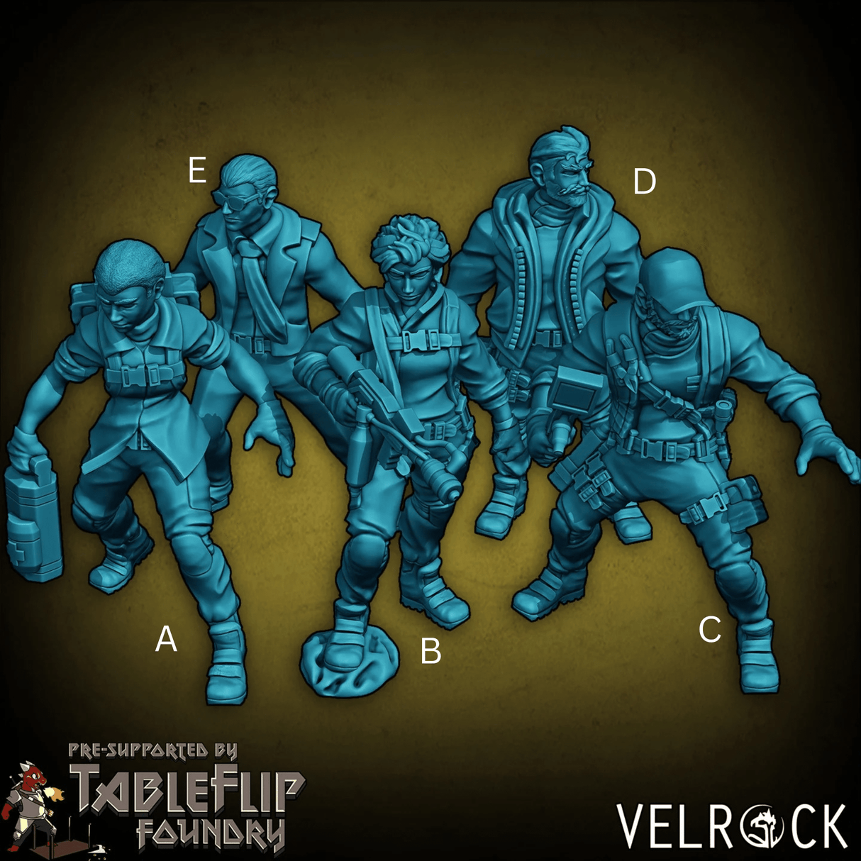 Colonial Shep Crew or Spaceship crew Miniature | Set of 5 - Tabletop RPG & D&D miniature. Perfect for wargaming & collectors