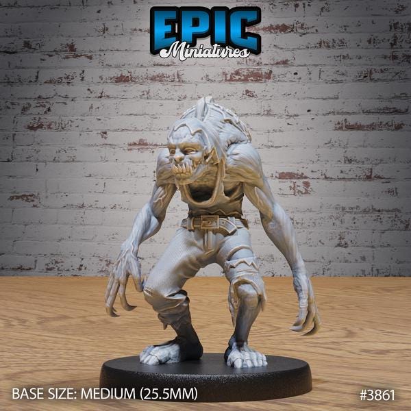Common Ghoul Miniature | 3861 - Tabletop RPG & D&D miniature. Perfect for wargaming & collectors