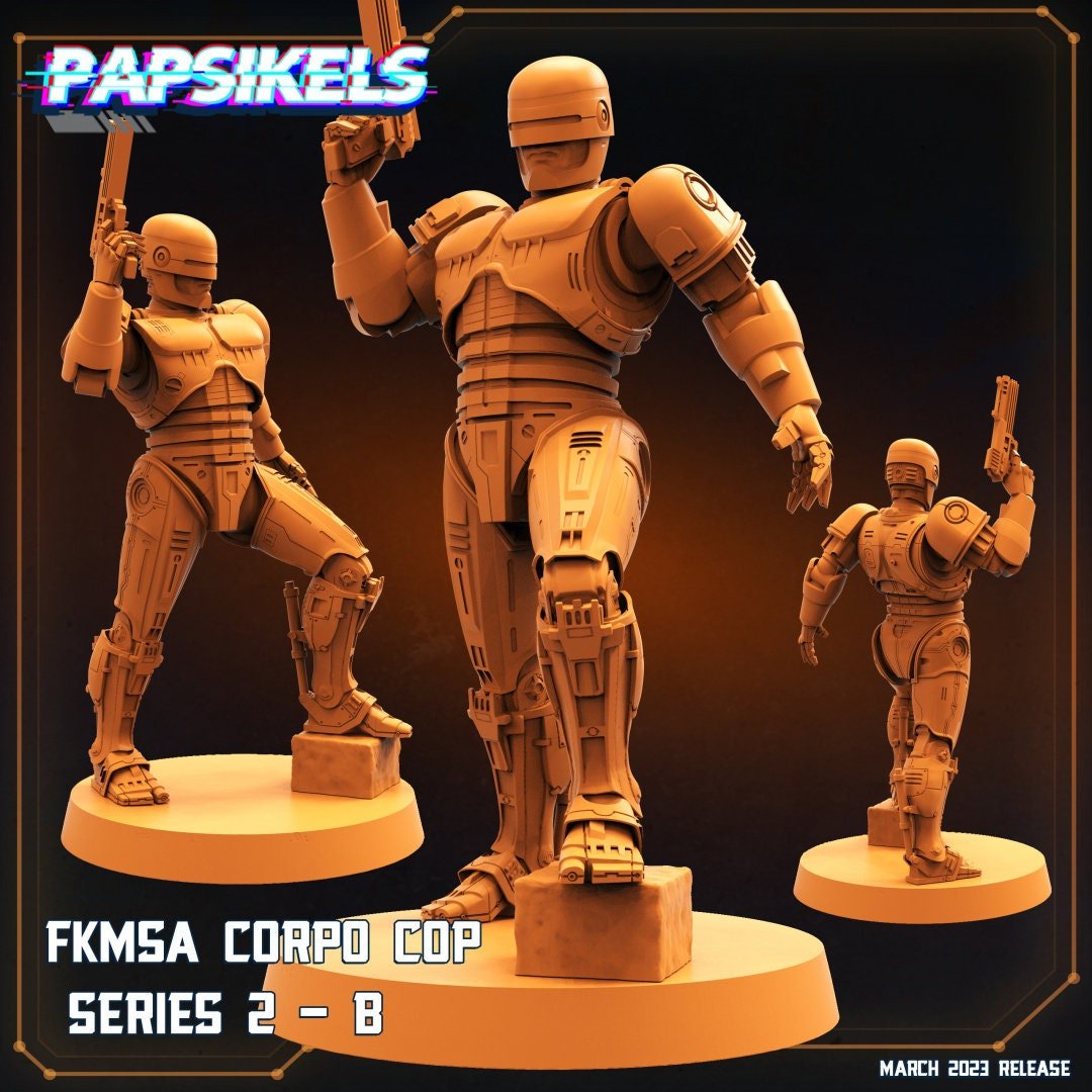 Corpo Cop Miniature | Corpo Cop A - Tabletop RPG & D&D miniature. Perfect for wargaming & collectors