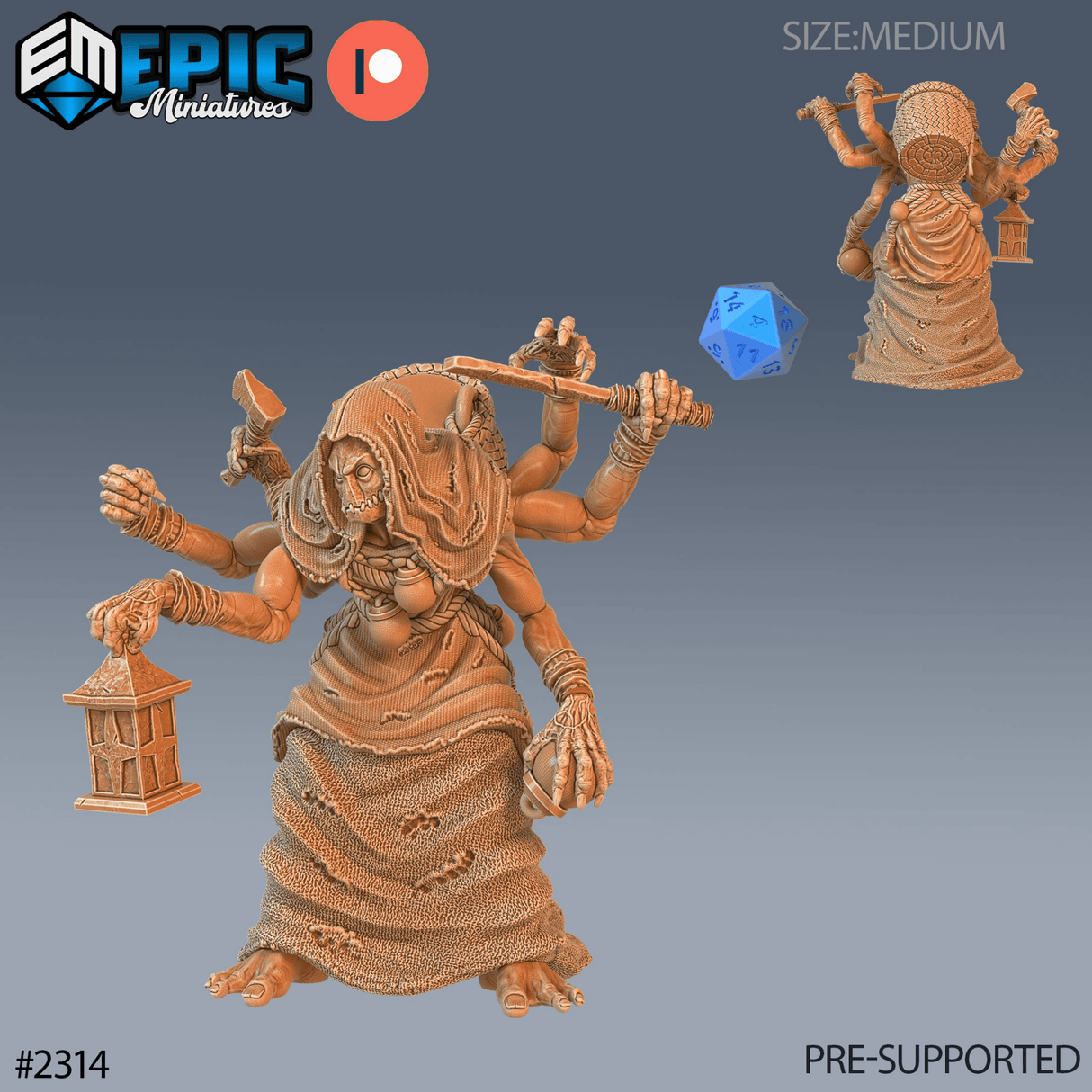 Corpse Collector Miniature | A - Tabletop RPG & D&D miniature. Perfect for wargaming & collectors